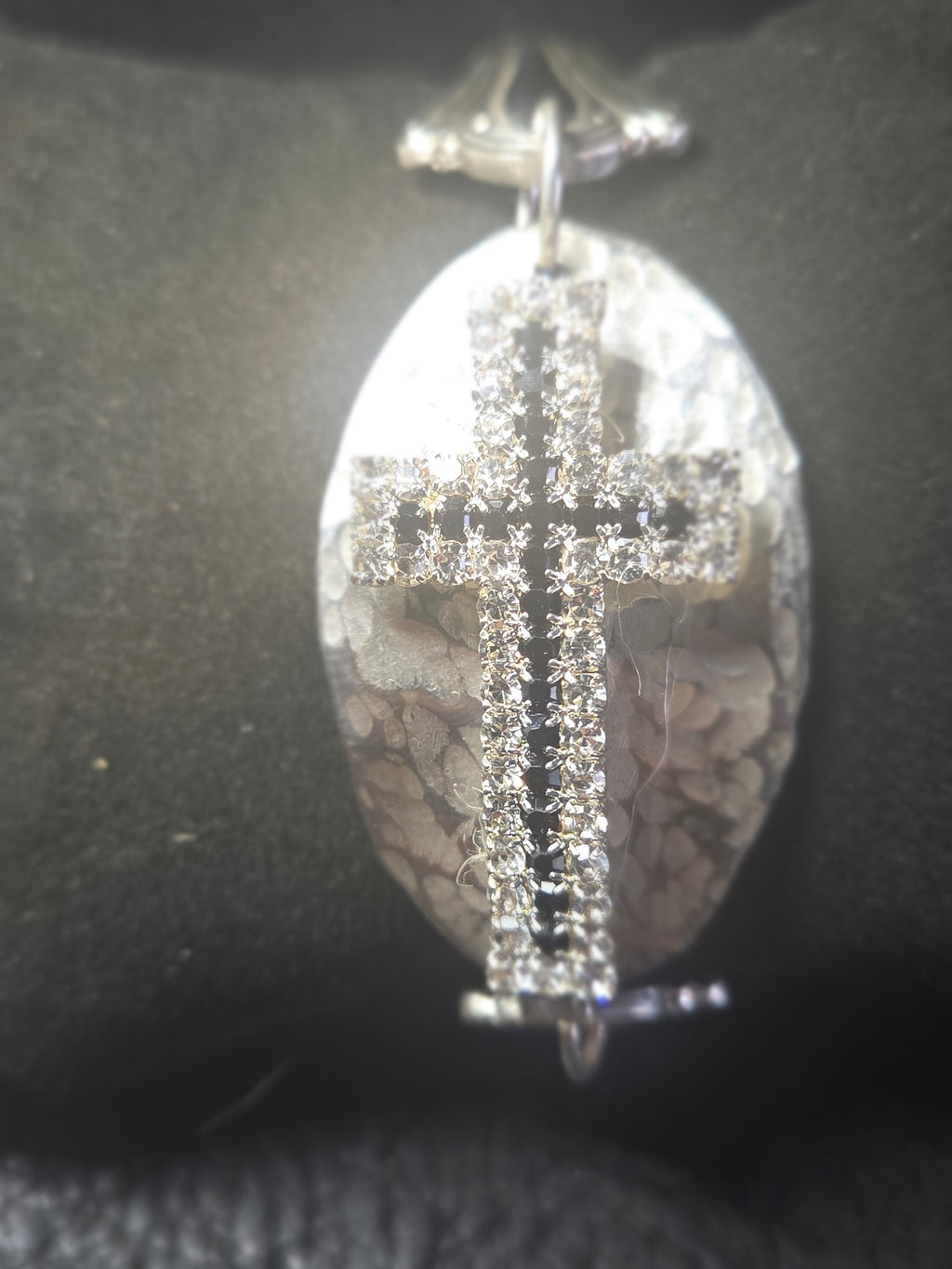 Handmade Faith Bracelet – Handcrafted Silver w/ CZ Diamond Cross