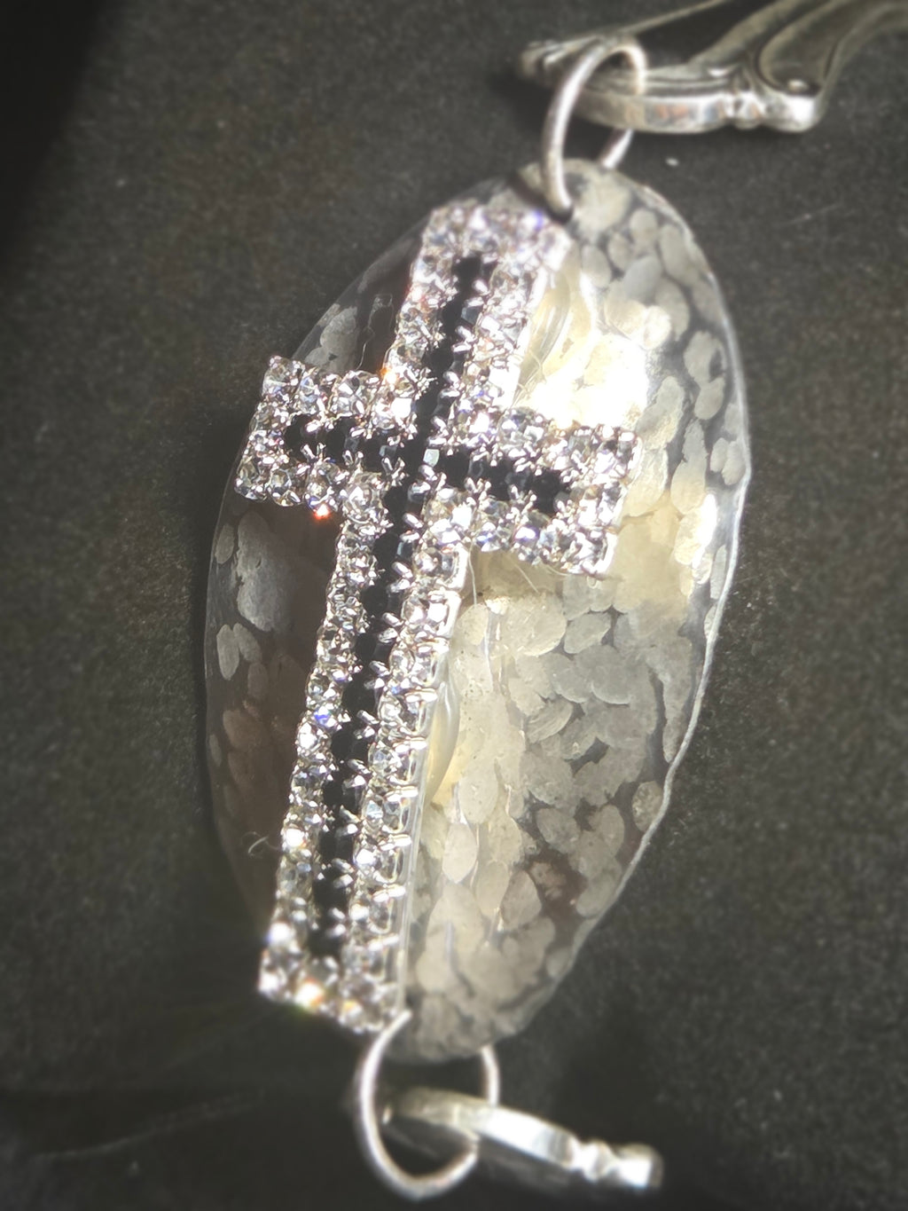 Handmade Faith Bracelet – Handcrafted Silver w/ CZ Diamond Cross