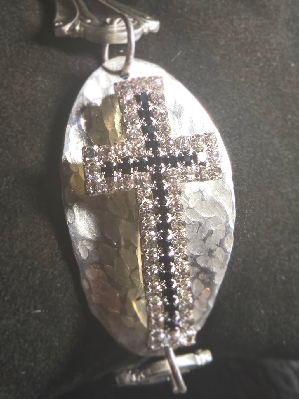 Handmade Faith Bracelet – Handcrafted Silver w/ CZ Diamond Cross