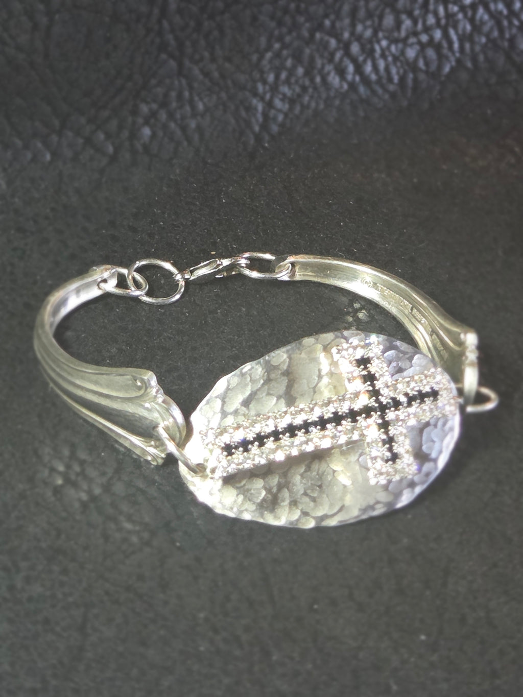 Handmade Faith Bracelet – Handcrafted Silver w/ CZ Diamond Cross