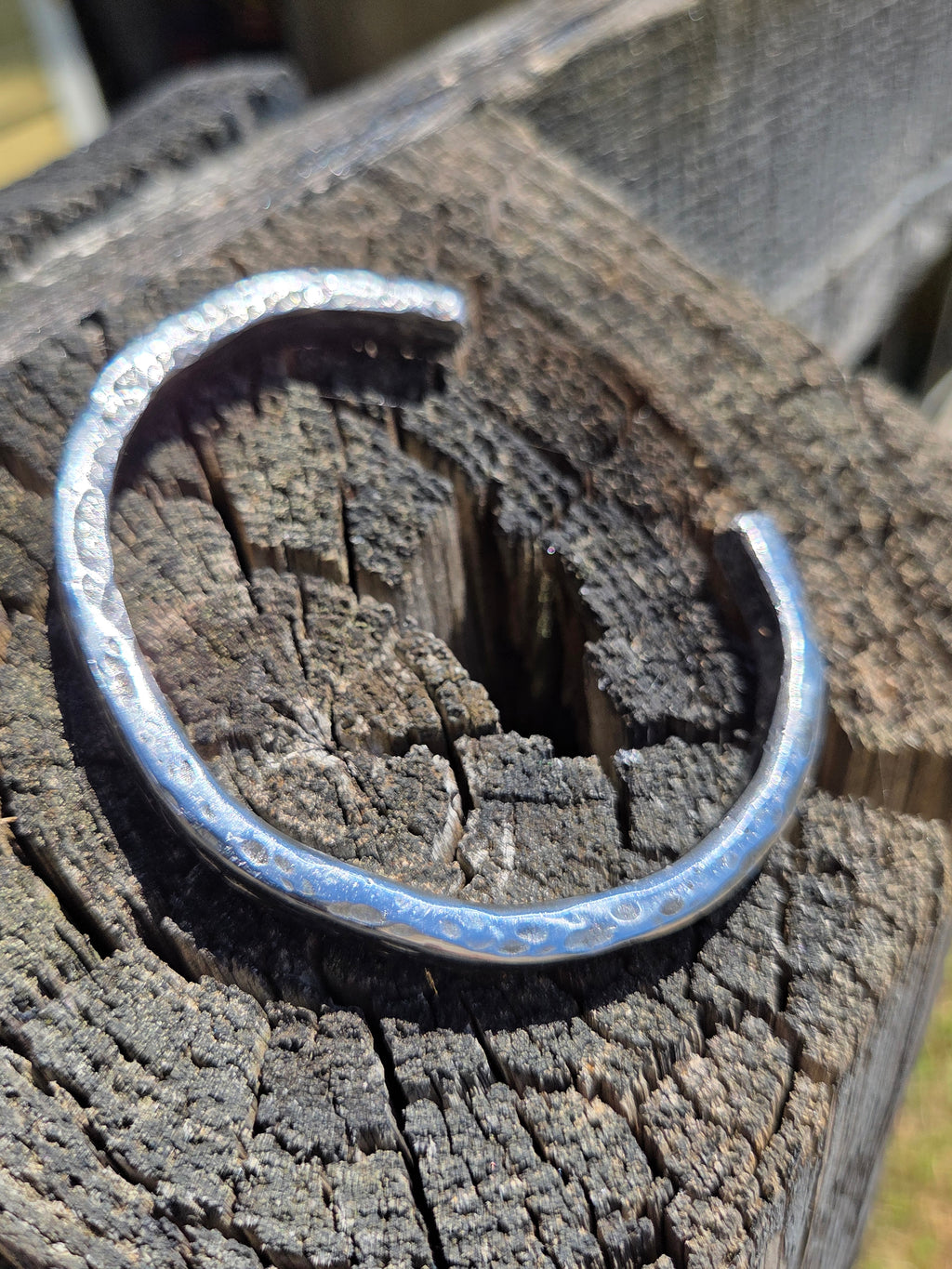 Handmade Stainless Steel Cuff Bracelet for Men – Adjustable Father's Day Gift!