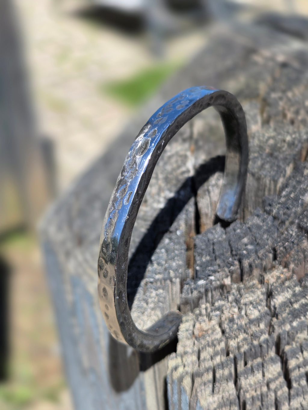 Handmade Stainless Steel Cuff Bracelet for Men – Adjustable Father's Day Gift!