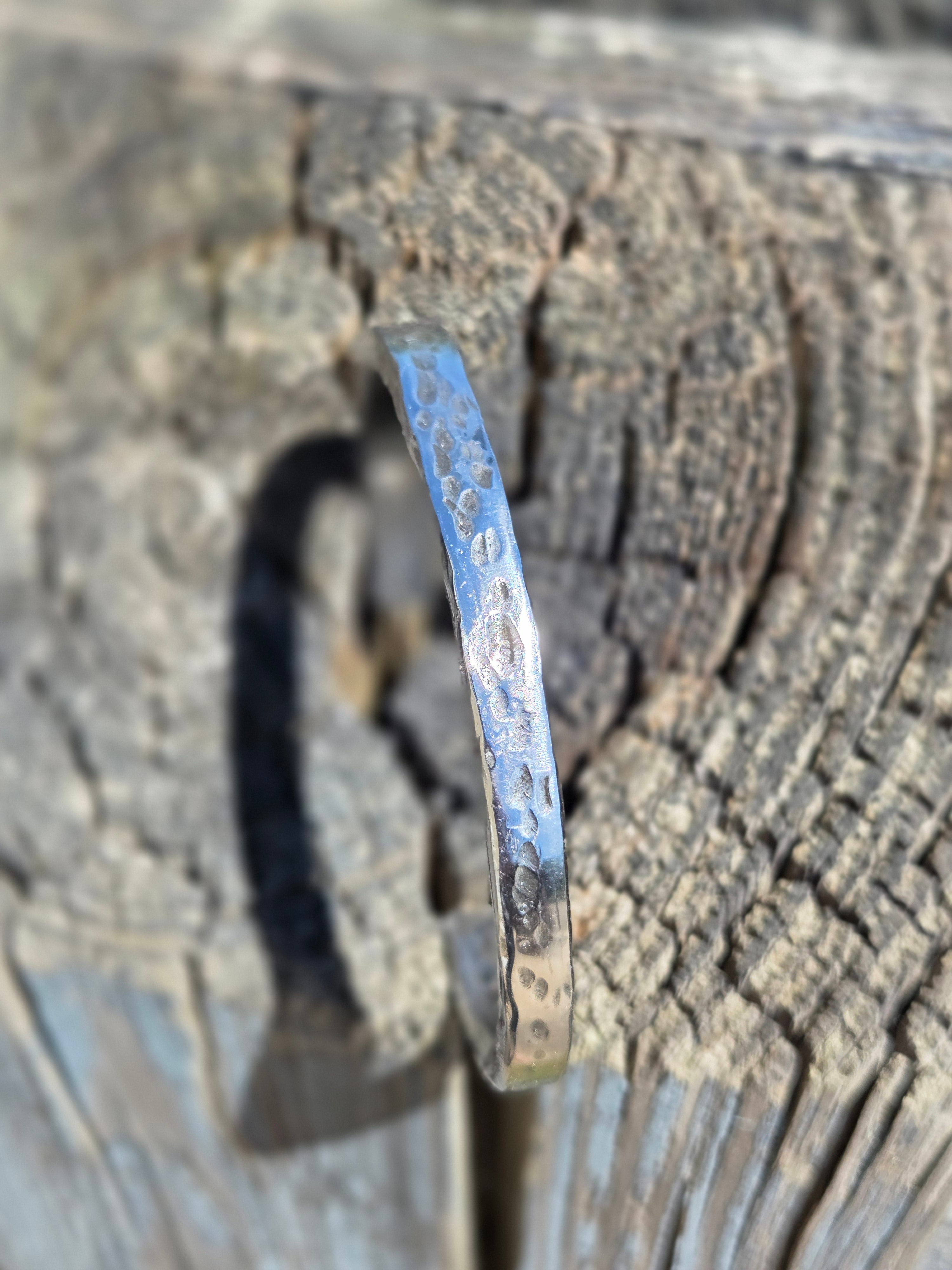 Handmade Stainless Steel Cuff Bracelet for Men – Adjustable Father's Day Gift!