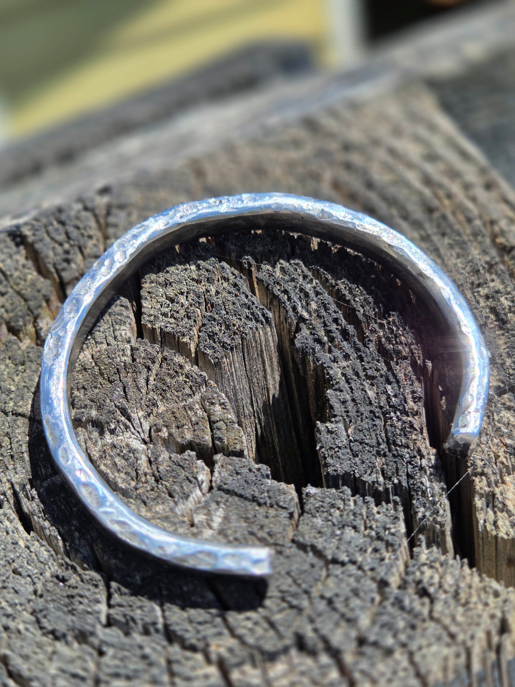 Handmade Stainless Steel Cuff Bracelet for Men – Adjustable Father's Day Gift!