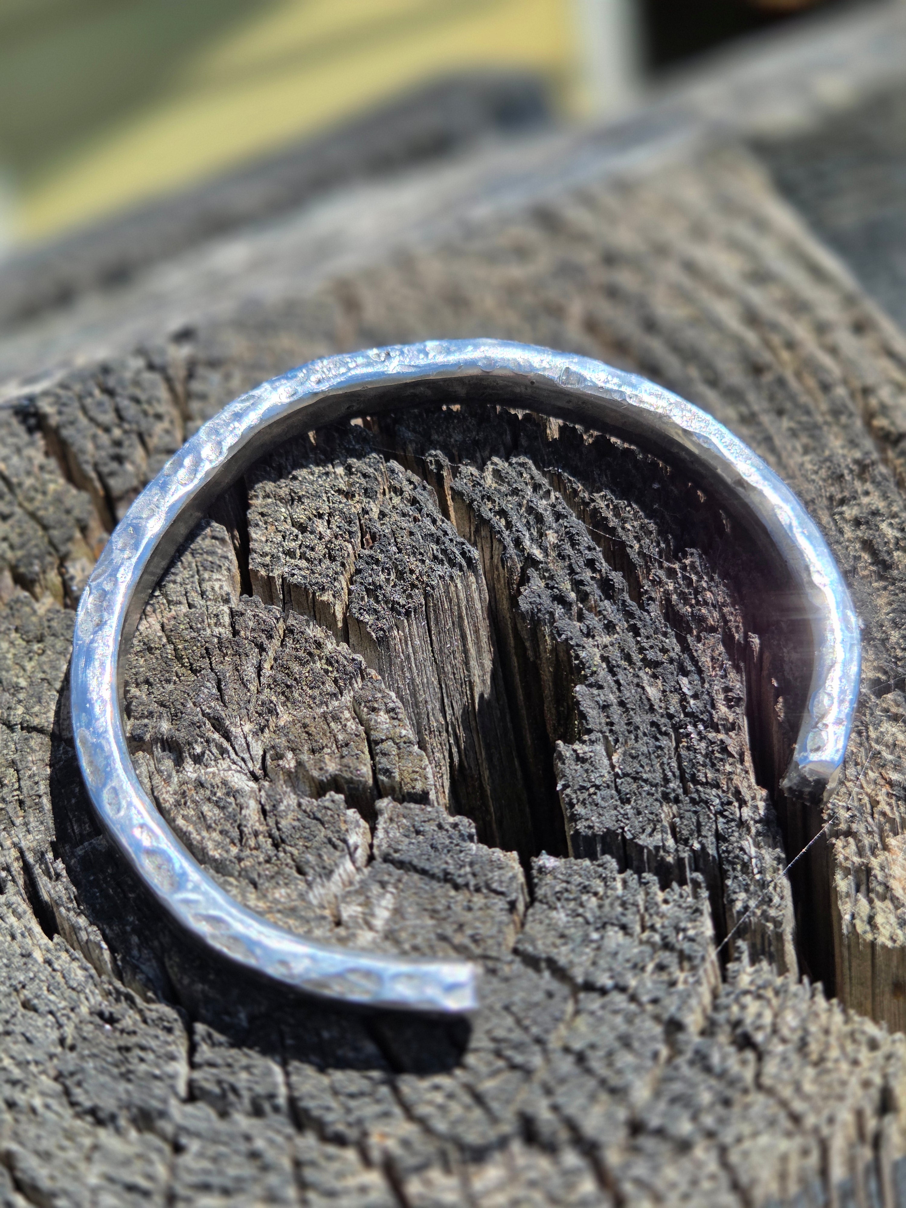 Handmade Stainless Steel Cuff Bracelet for Men – Adjustable Father's Day Gift!