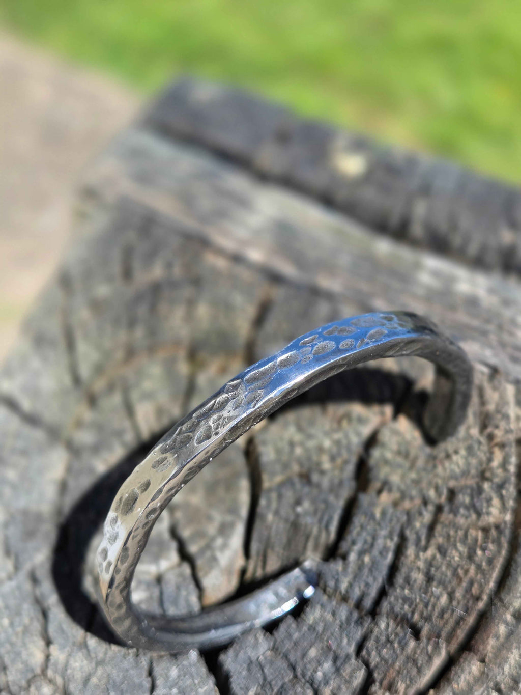 Handmade Stainless Steel Cuff Bracelet for Men – Adjustable Father's Day Gift!