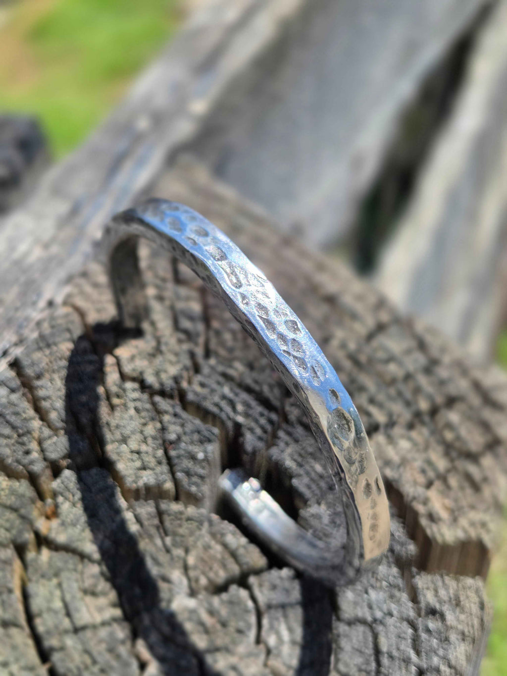 Handmade Stainless Steel Cuff Bracelet for Men – Adjustable Father's Day Gift!