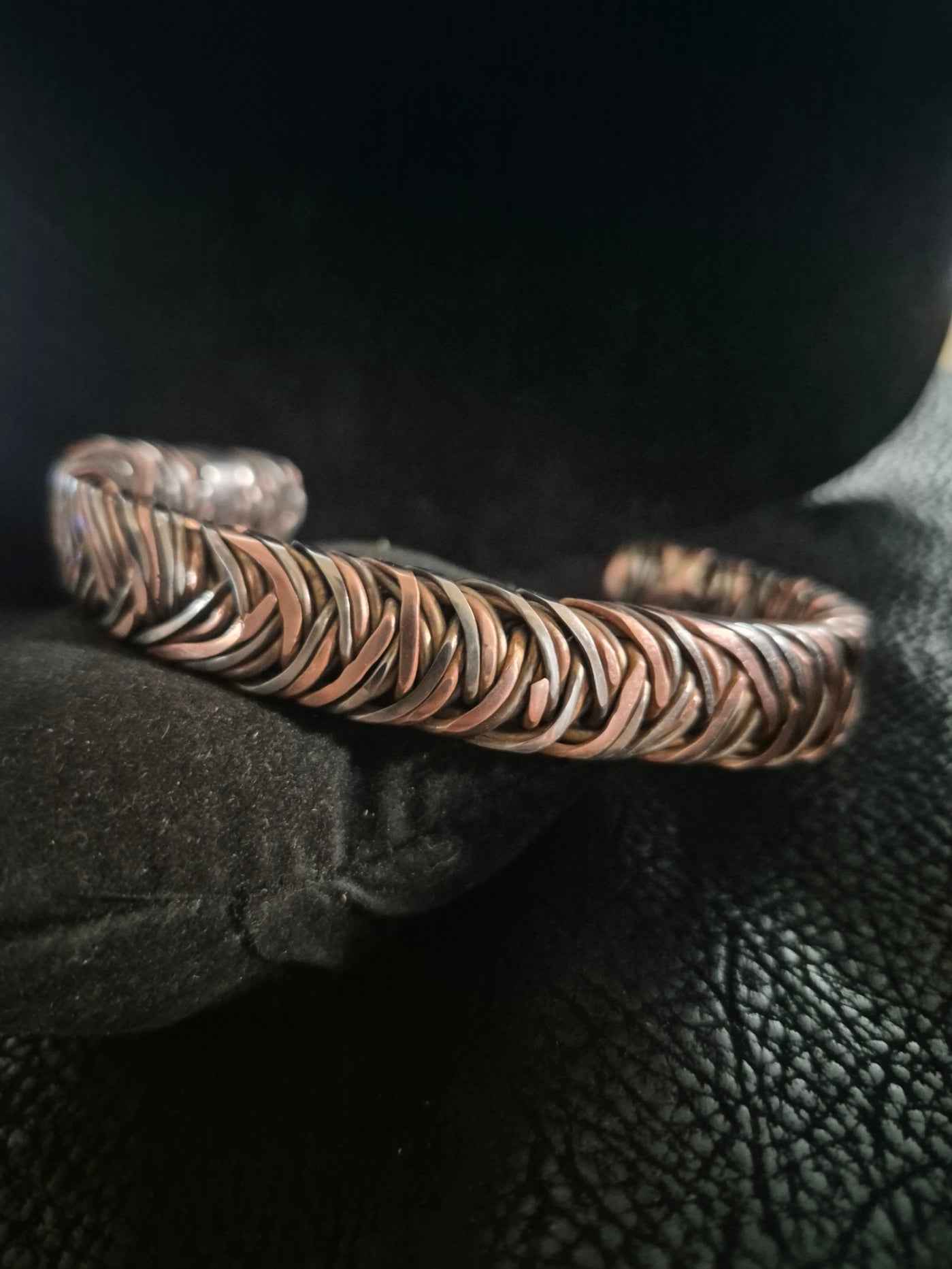 Custom Design Copper/Stainless Steel Cuff Braclet 7 2/5" for "Pablo"