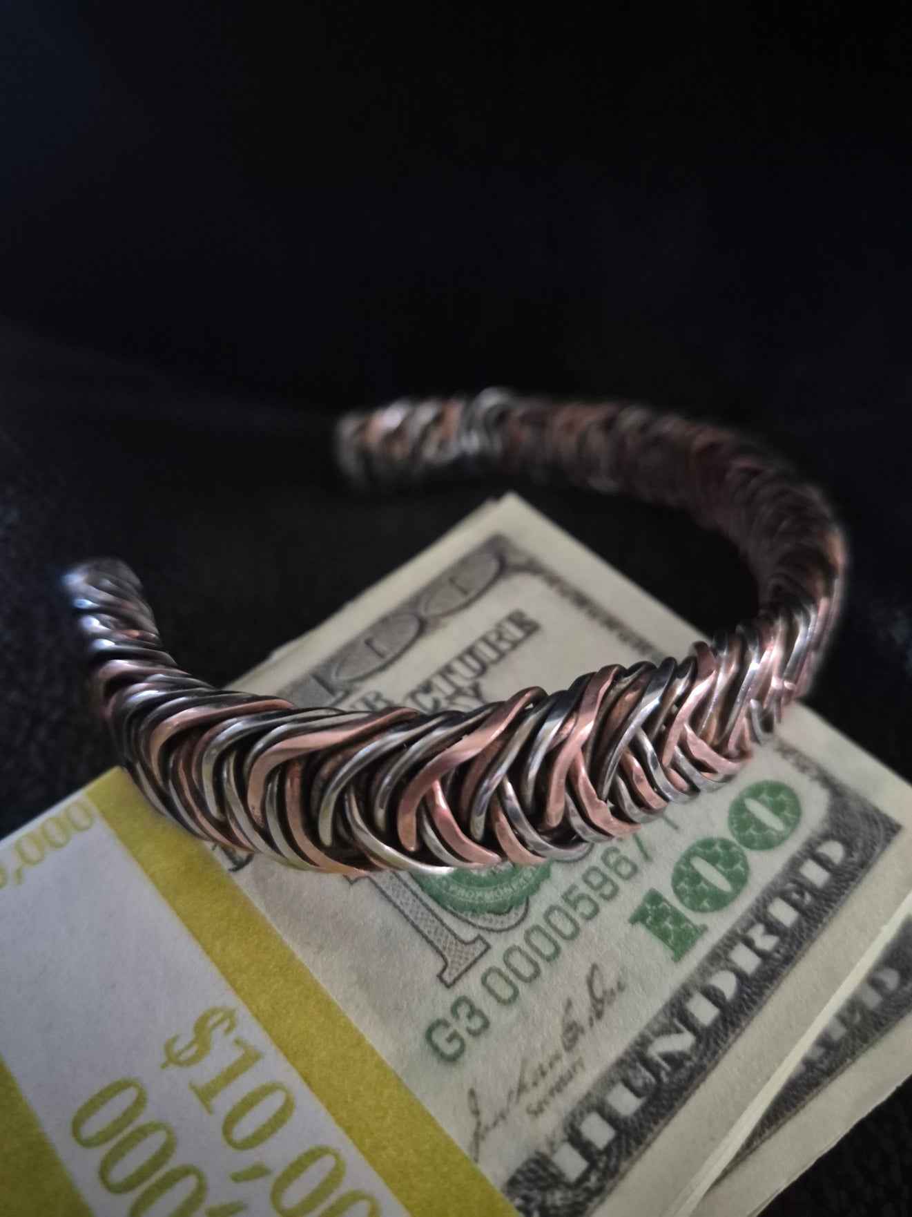 Custom Design Copper/Stainless Steel Cuff Braclet 7 2/5" for "Pablo"