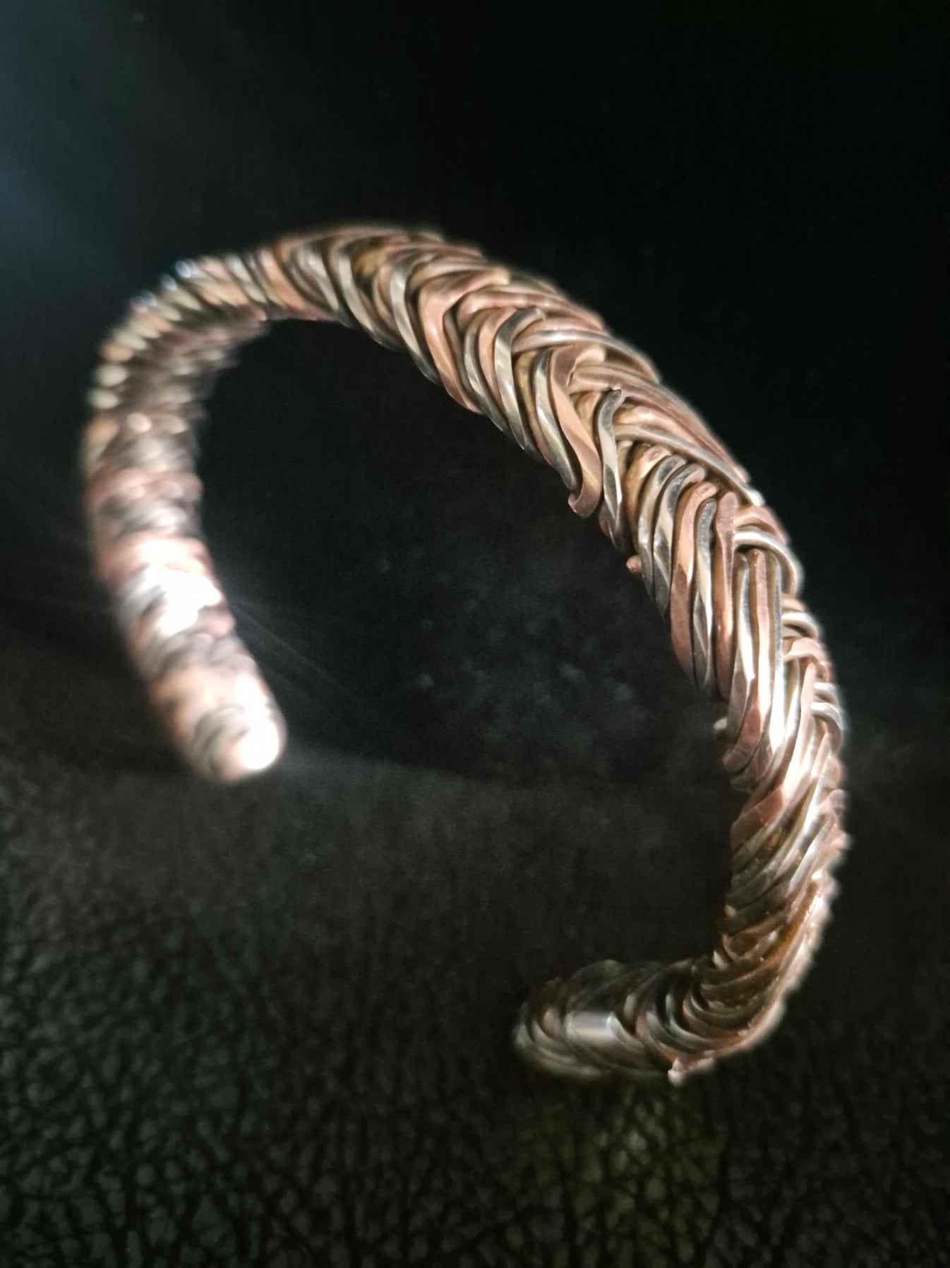 Custom Design Copper/Stainless Steel Cuff Braclet 7 2/5" for "Pablo"