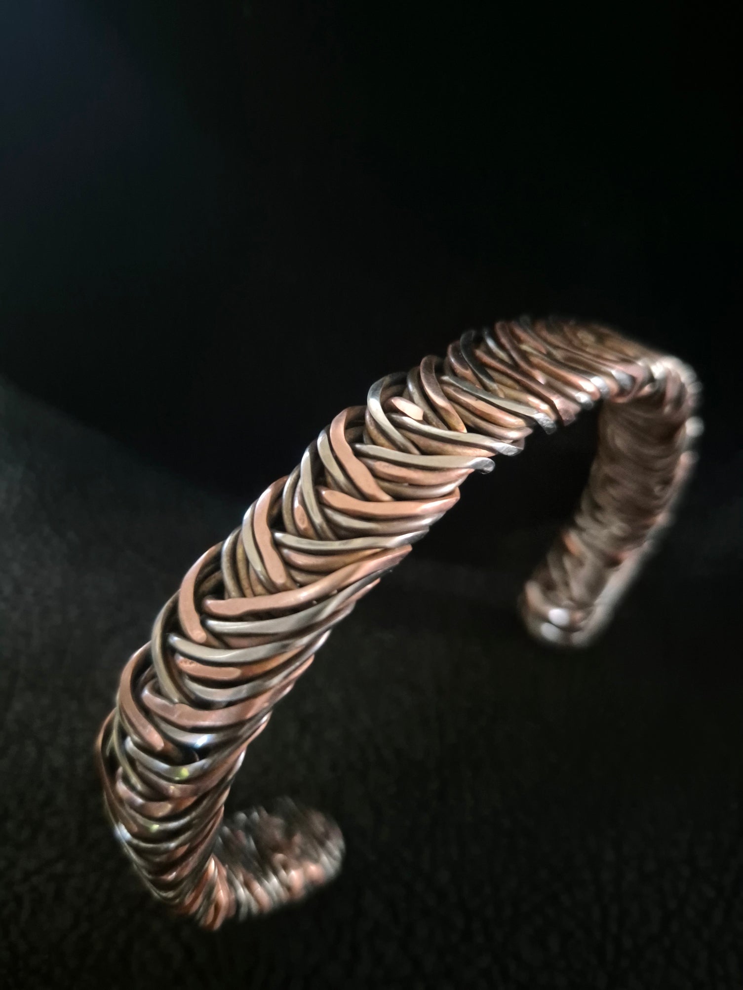 Custom Design Copper/Stainless Steel Cuff Braclet 7 2/5" for "Pablo"