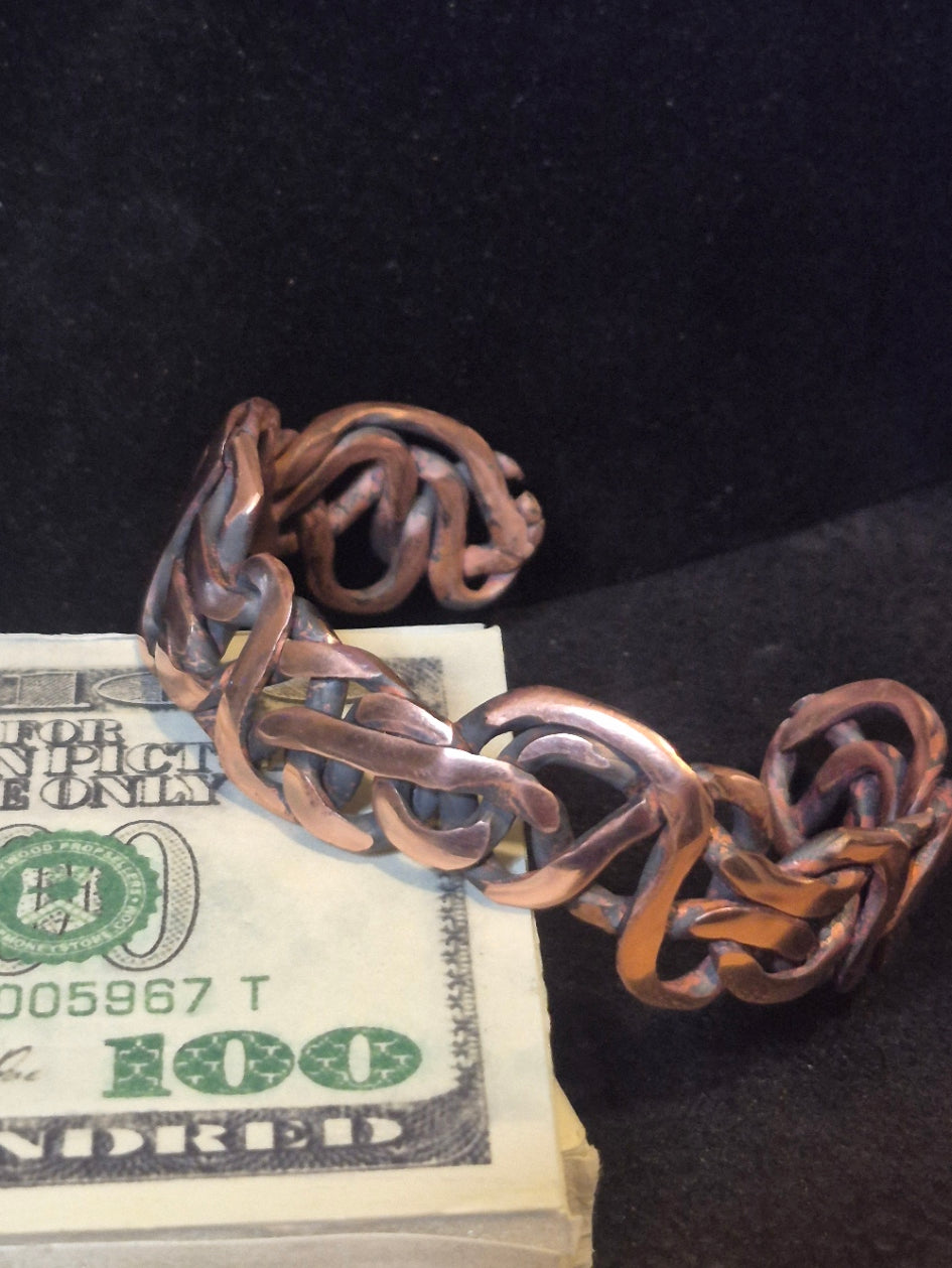 Unique Polished Copper Cuff Bracelet – One-of-a-Kind Statement Piece
