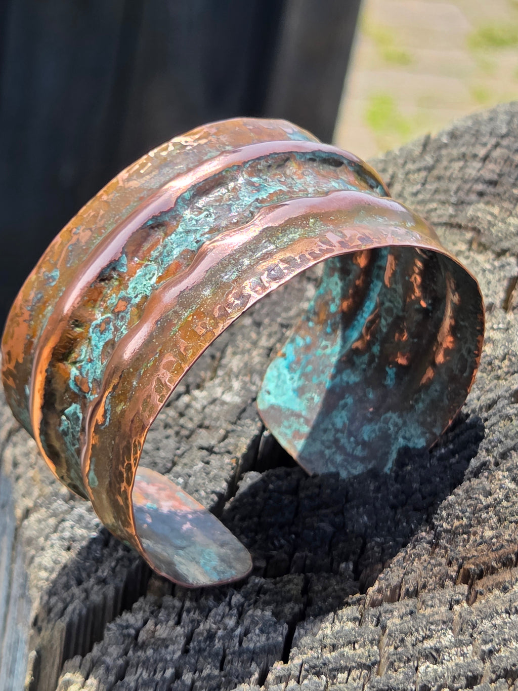 Rustic Copper Patina Cuff Bracelet – One-of-a-Kind.