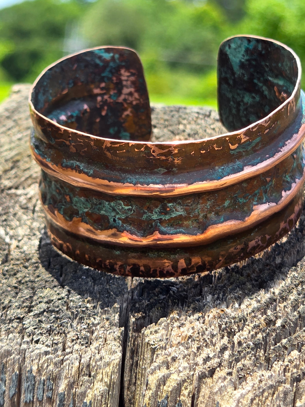Rustic Copper Patina Cuff Bracelet – One-of-a-Kind.