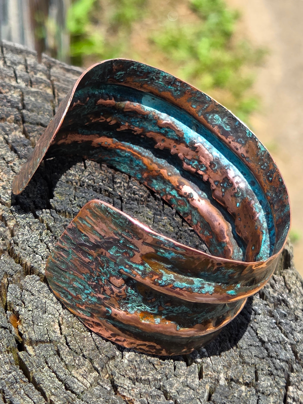 Rustic Copper Patina Cuff Bracelet – One-of-a-Kind.