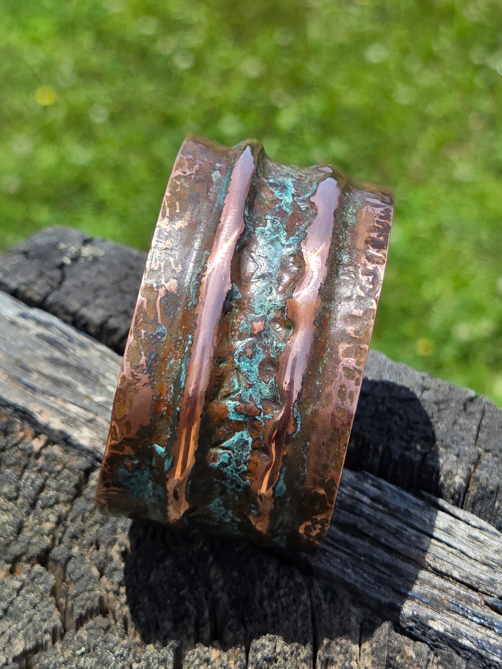 Rustic Copper Patina Cuff Bracelet – One-of-a-Kind.