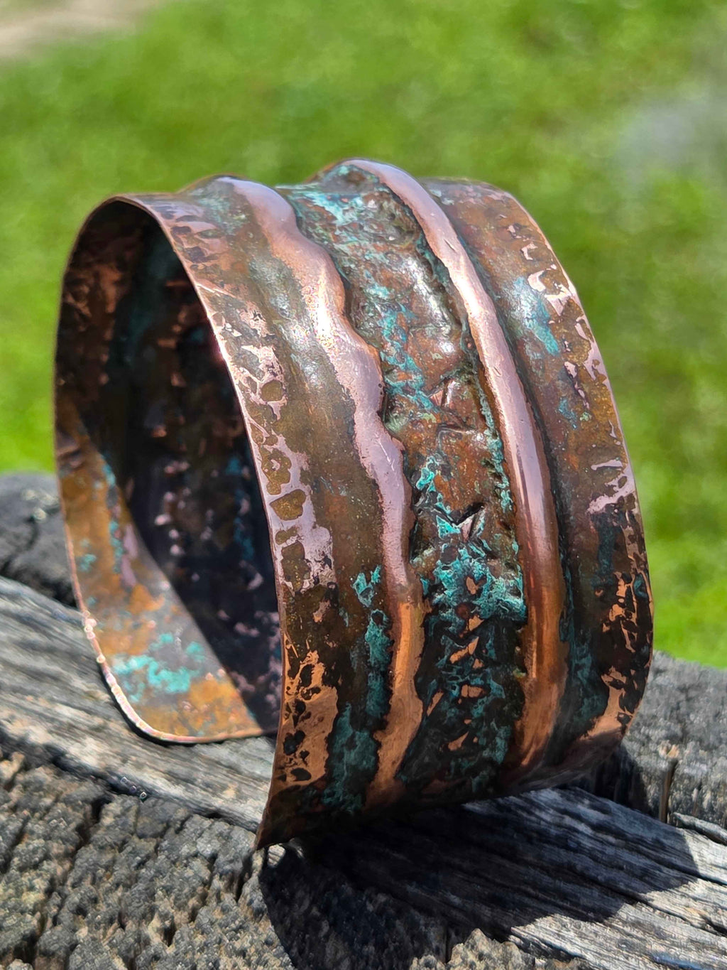 Rustic Copper Patina Cuff Bracelet – One-of-a-Kind.