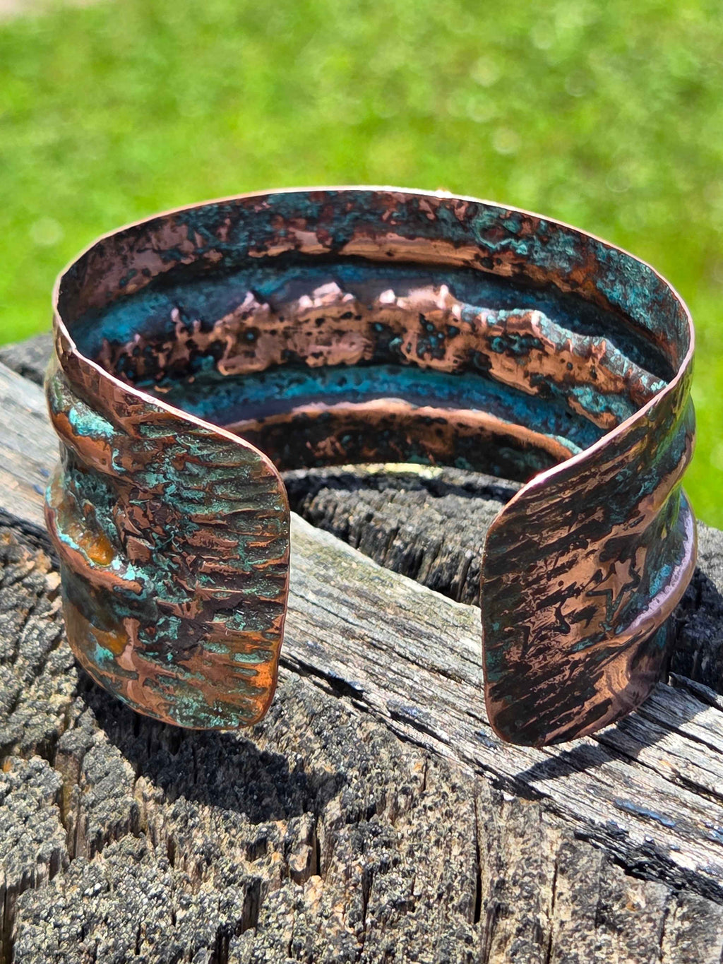 Rustic Copper Patina Cuff Bracelet – One-of-a-Kind.