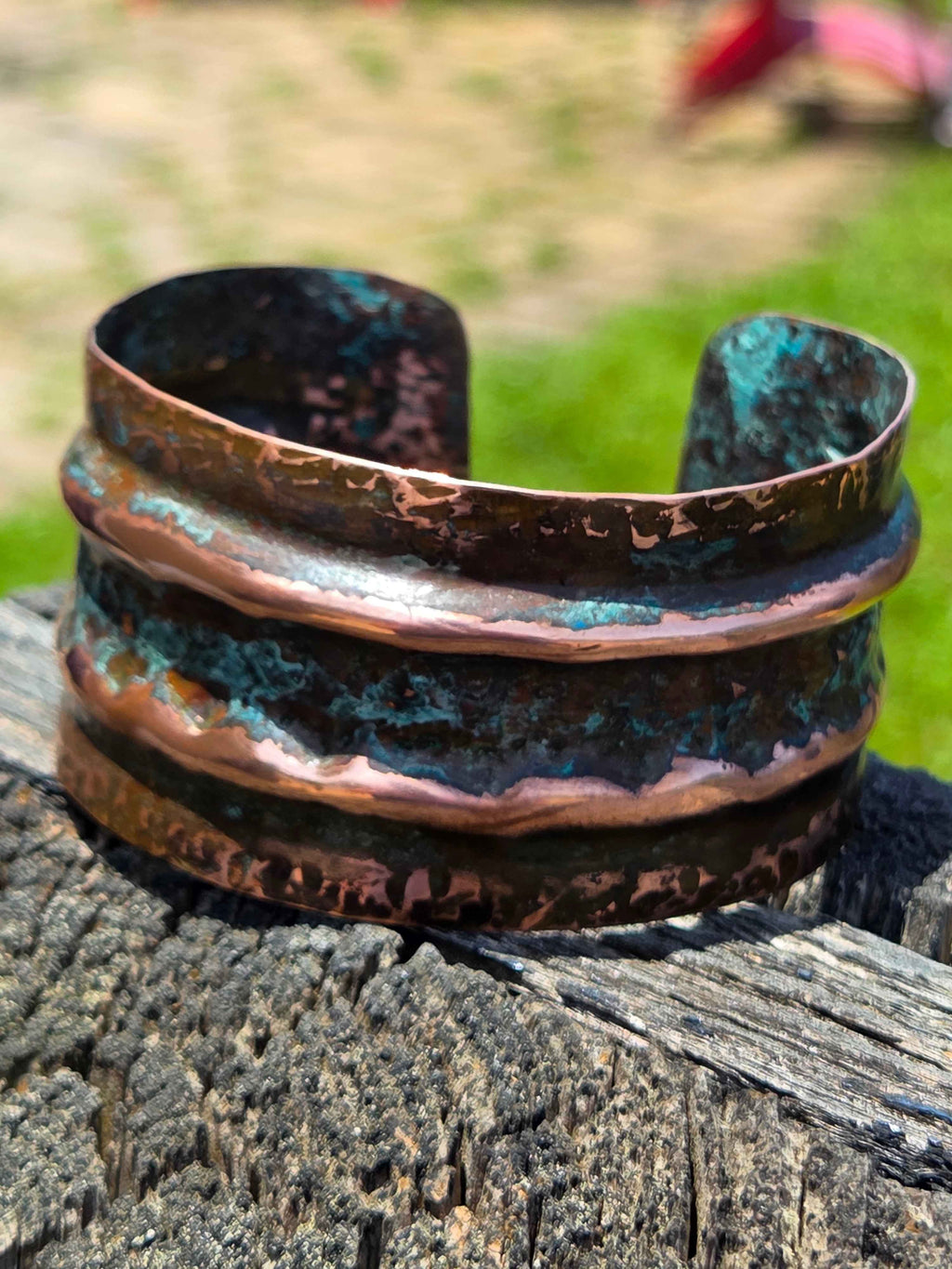 Rustic Copper Patina Cuff Bracelet – One-of-a-Kind.