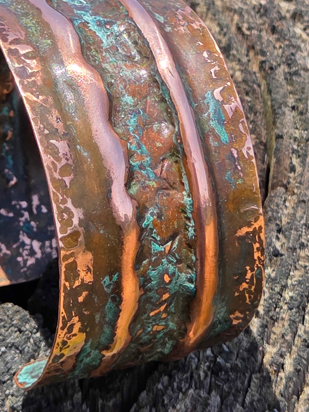 Rustic Copper Patina Cuff Bracelet – One-of-a-Kind.