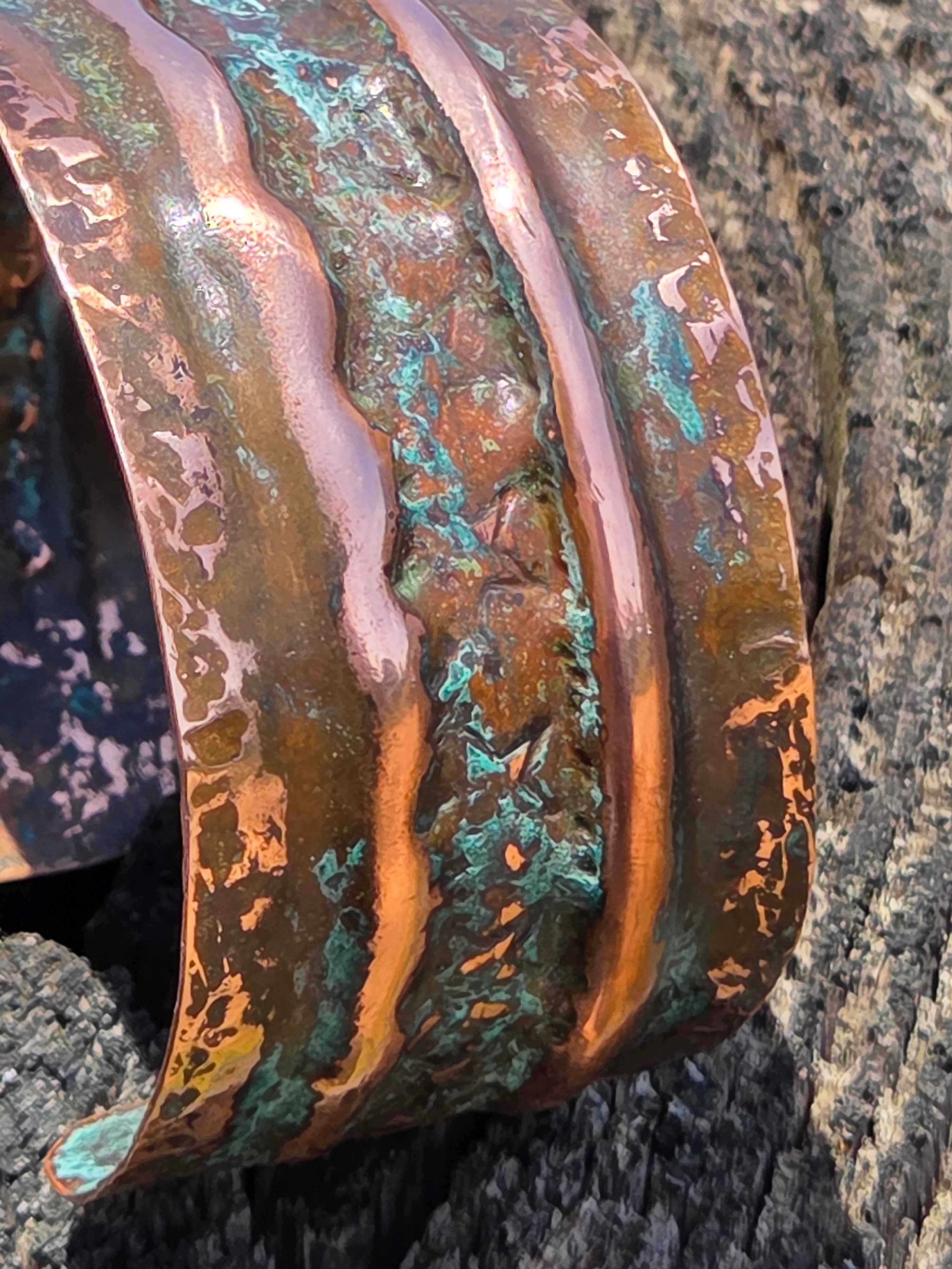 Rustic Copper Patina Cuff Bracelet – One-of-a-Kind.