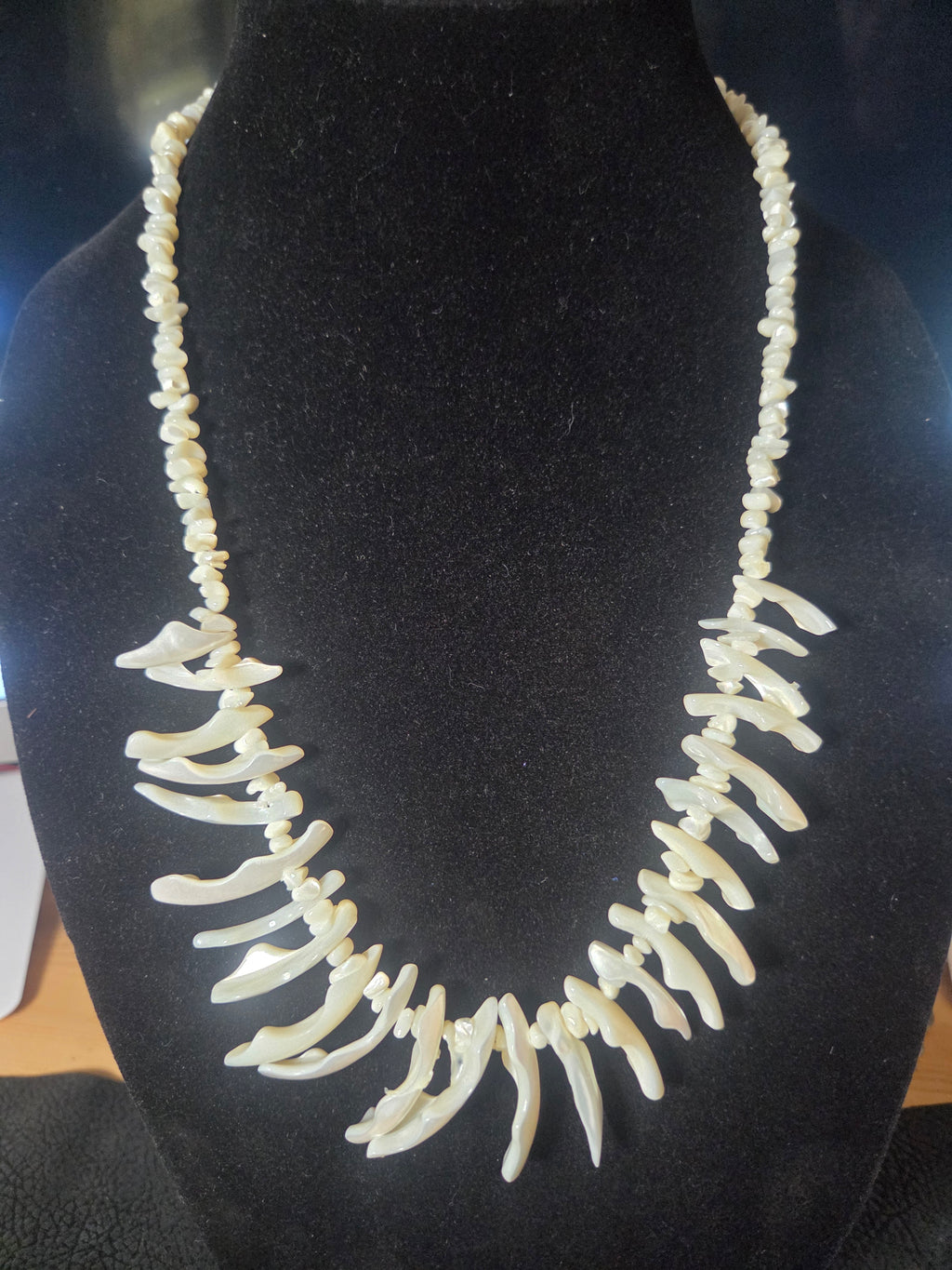 Mother of Pearl Shell Statement Necklace – Boho Coastal Jewelry