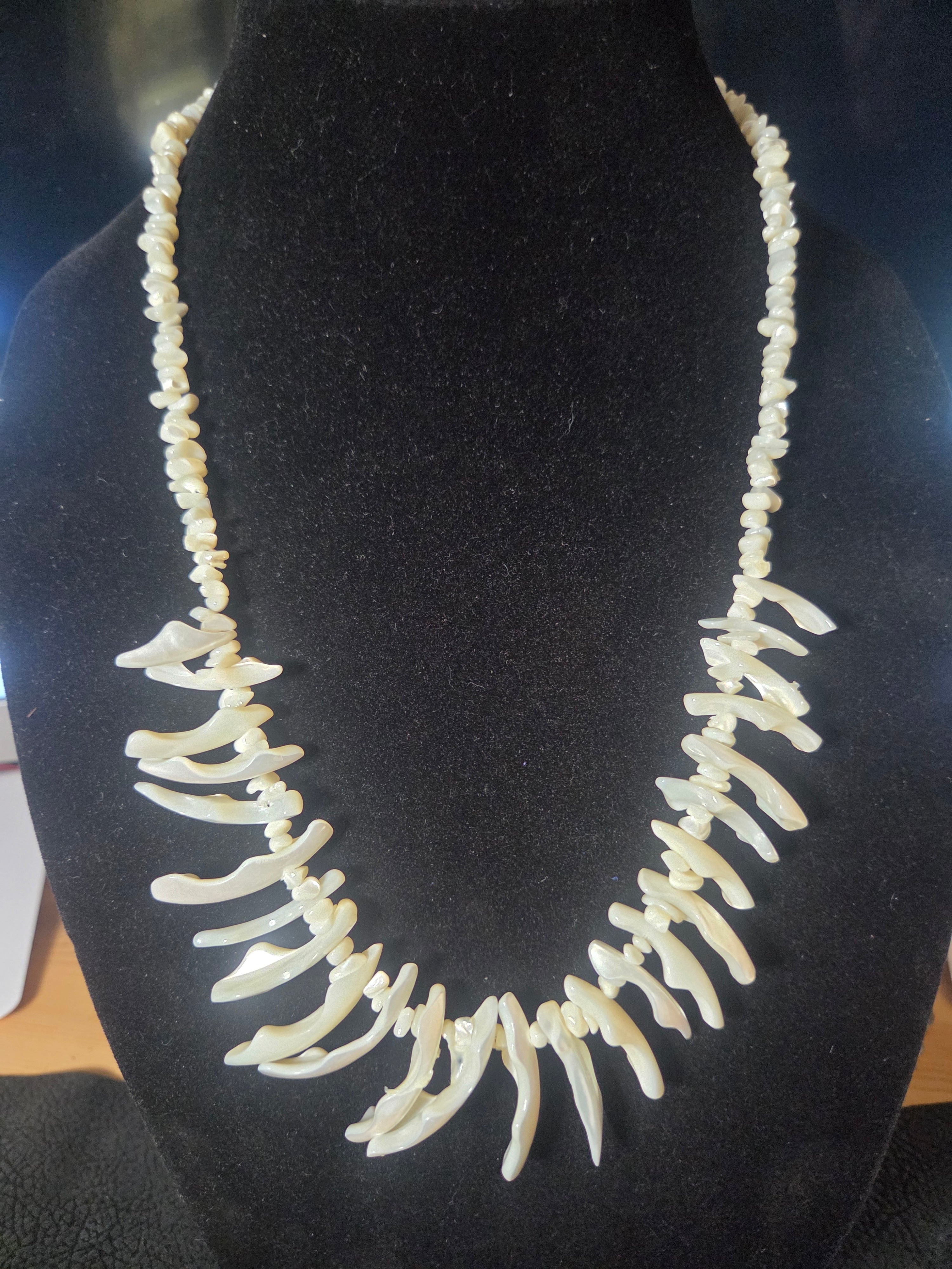 Mother of Pearl Shell Statement Necklace – Boho Coastal Jewelry