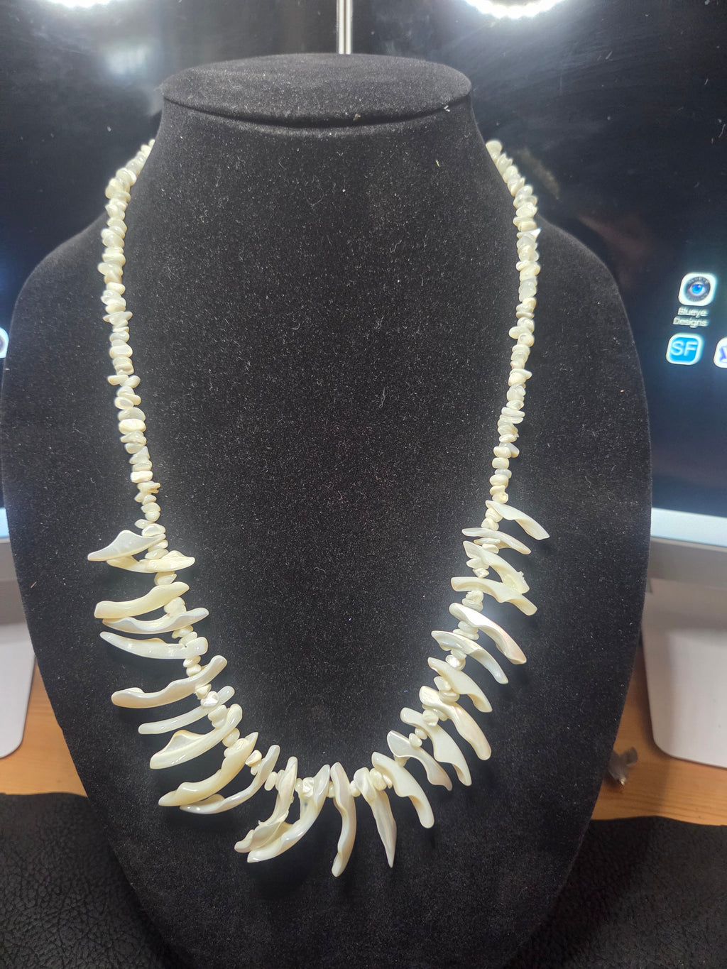 Mother of Pearl Shell Statement Necklace – Boho Coastal Jewelry