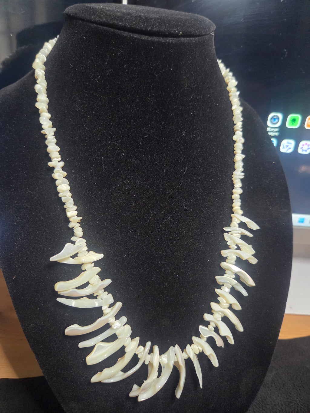 Mother of Pearl Shell Statement Necklace – Boho Coastal Jewelry