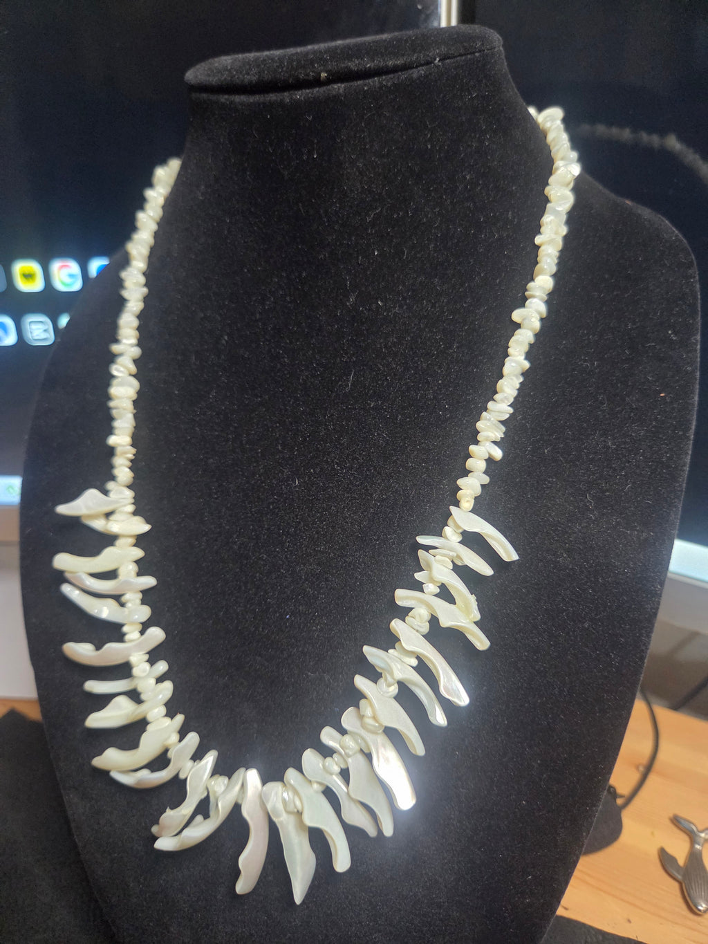 Mother of Pearl Shell Statement Necklace – Boho Coastal Jewelry