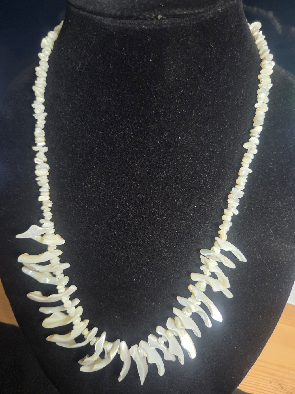 Mother of Pearl Shell Statement Necklace – Boho Coastal Jewelry