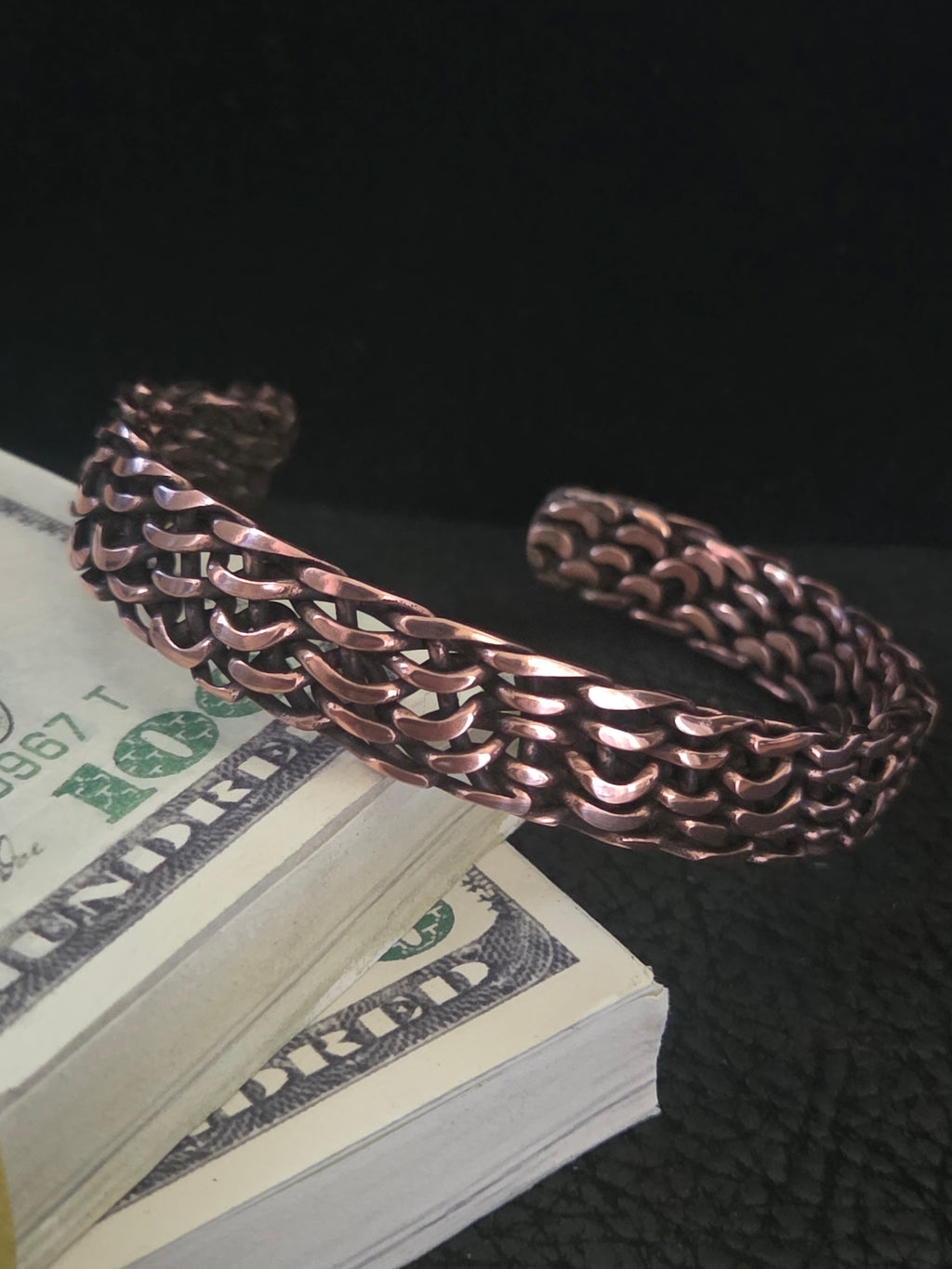Custom order for Darlyn Handwoven Copper Cuff Bracelet and Custom Made Copper Cross with Monogram of 3/7/1012 on the inner bottom leg of the cross