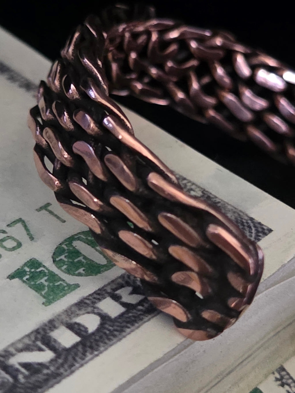 Custom order for Darlyn Handwoven Copper Cuff Bracelet and Custom Made Copper Cross with Monogram of 3/7/1012 on the inner bottom leg of the cross