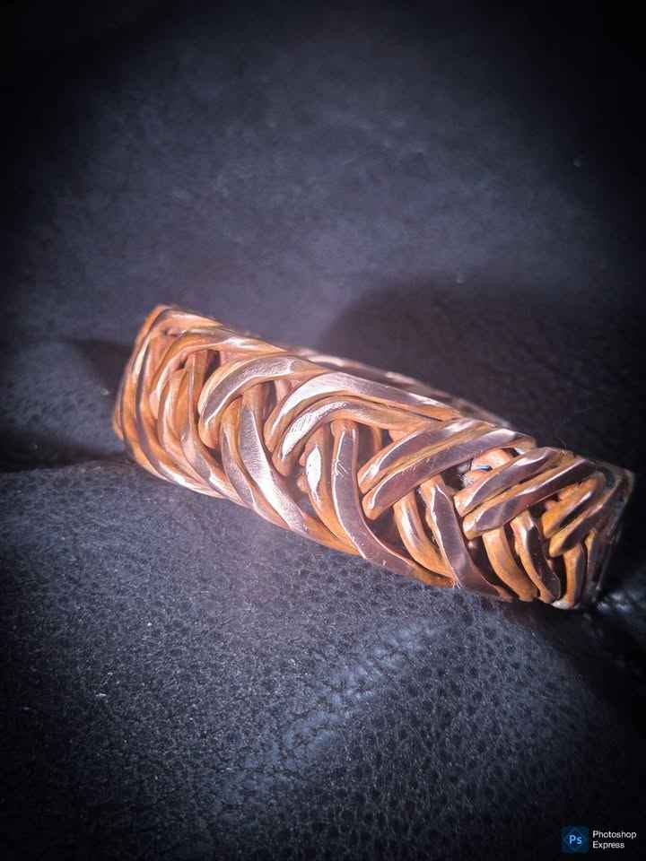 Handmade Braided Copper Cuff Bracelet – Heavy Duty Mirror Finish