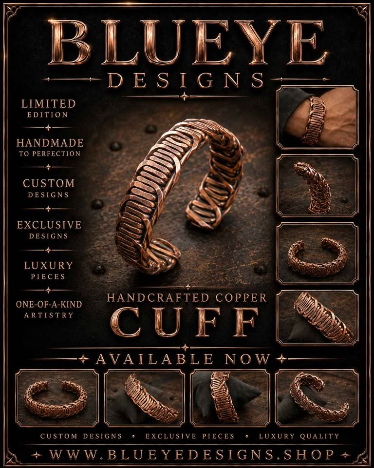 Handcrafted Copper Cuff Bracelet "Custome Size Available"