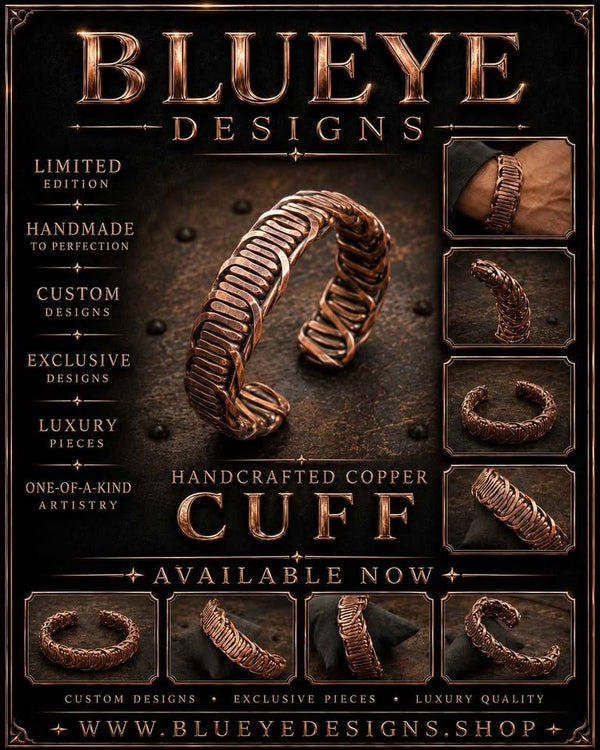 Handcrafted Copper Cuff Bracelet "Custome Size Available"