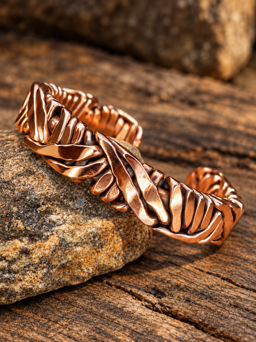 🔥 HANDCRAFTED COPPER CUFF – BOLD, BRAIDED & ONE OF A KIND! 🔥Free Copper Cuff Ring with your order!!