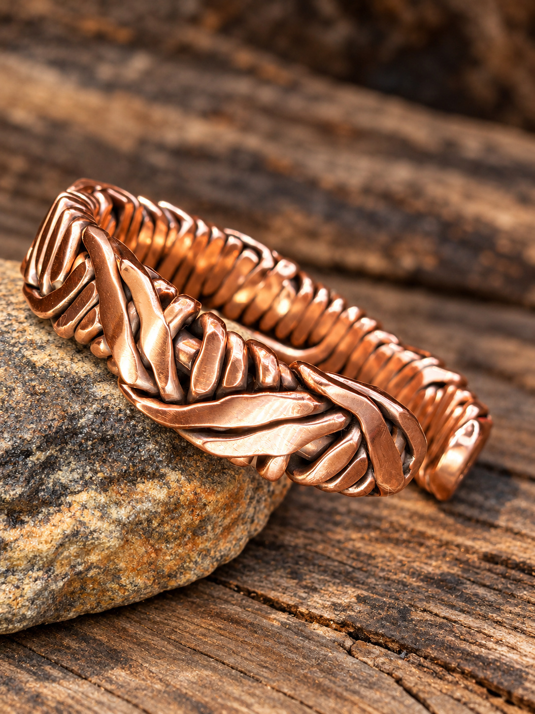 🔥 HANDCRAFTED COPPER CUFF – BOLD, BRAIDED & ONE OF A KIND! 🔥Free Copper Cuff Ring with your order!!