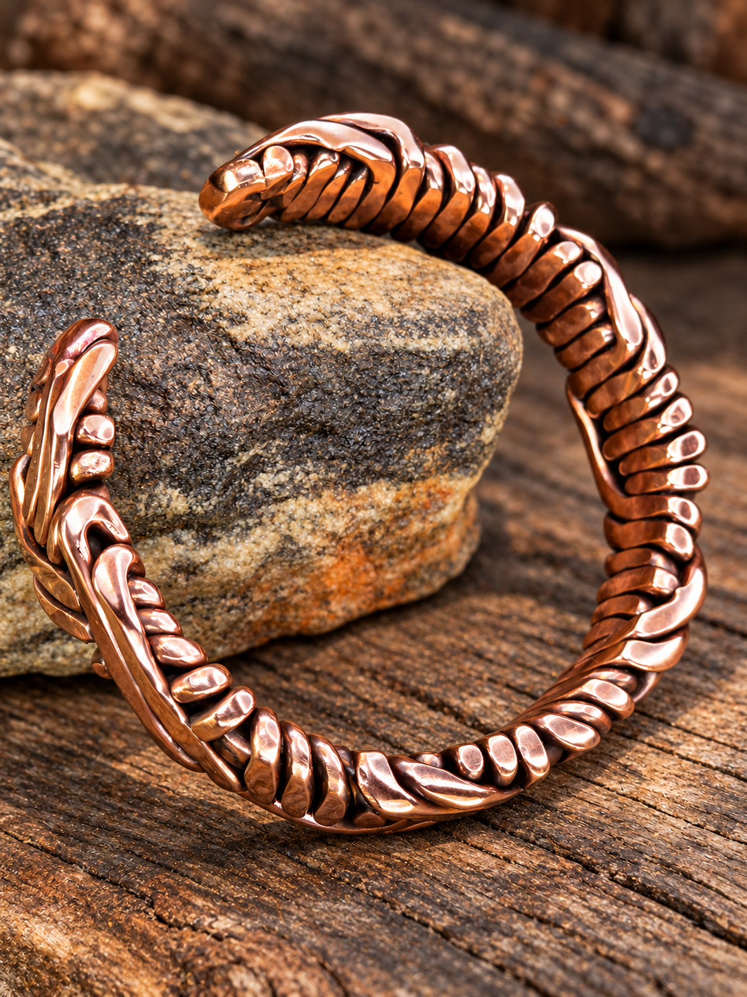 🔥 HANDCRAFTED COPPER CUFF – BOLD, BRAIDED & ONE OF A KIND! 🔥Free Copper Cuff Ring with your order!!