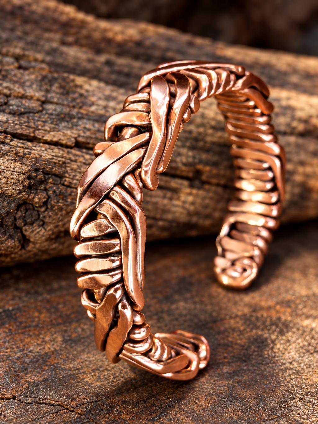 🔥 HANDCRAFTED COPPER CUFF – BOLD, BRAIDED & ONE OF A KIND! 🔥Free Copper Cuff Ring with your order!!