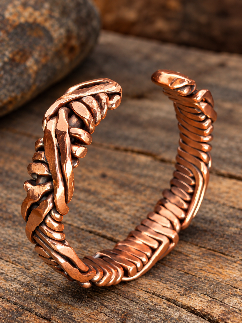 🔥 HANDCRAFTED COPPER CUFF – BOLD, BRAIDED & ONE OF A KIND! 🔥Free Copper Cuff Ring with your order!!