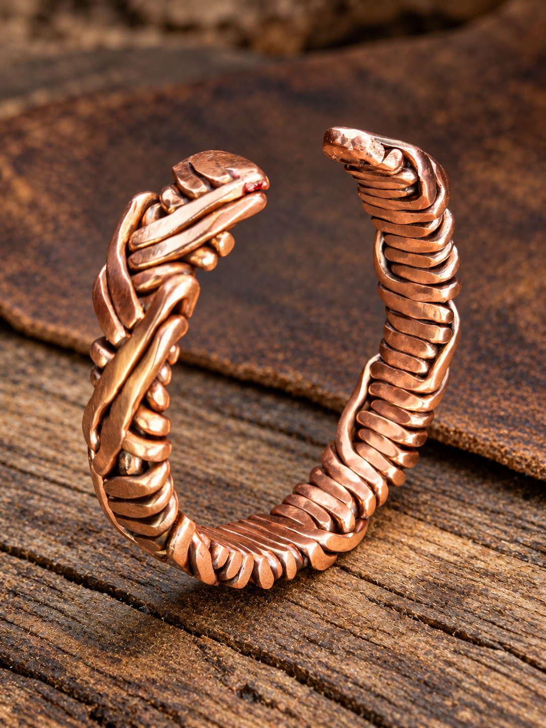 🔥 HANDCRAFTED COPPER CUFF – BOLD, BRAIDED & ONE OF A KIND! 🔥Free Copper Cuff Ring with your order!!
