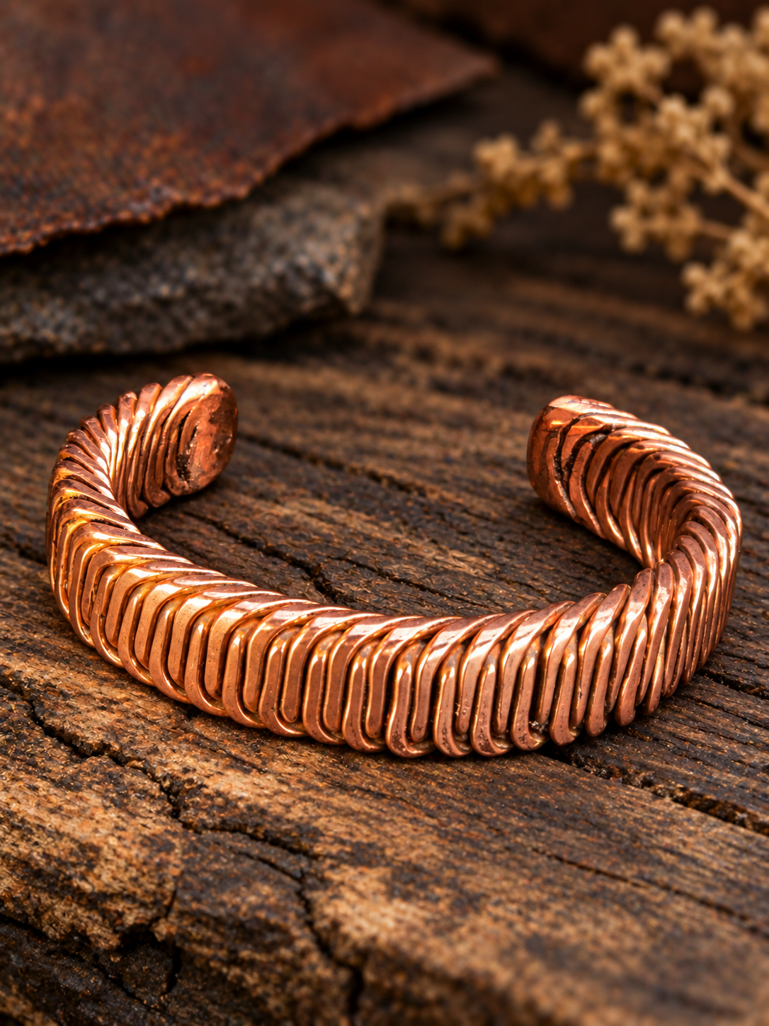 Handmade Copper Cuff Bracelet – One-of-a-Kind Design