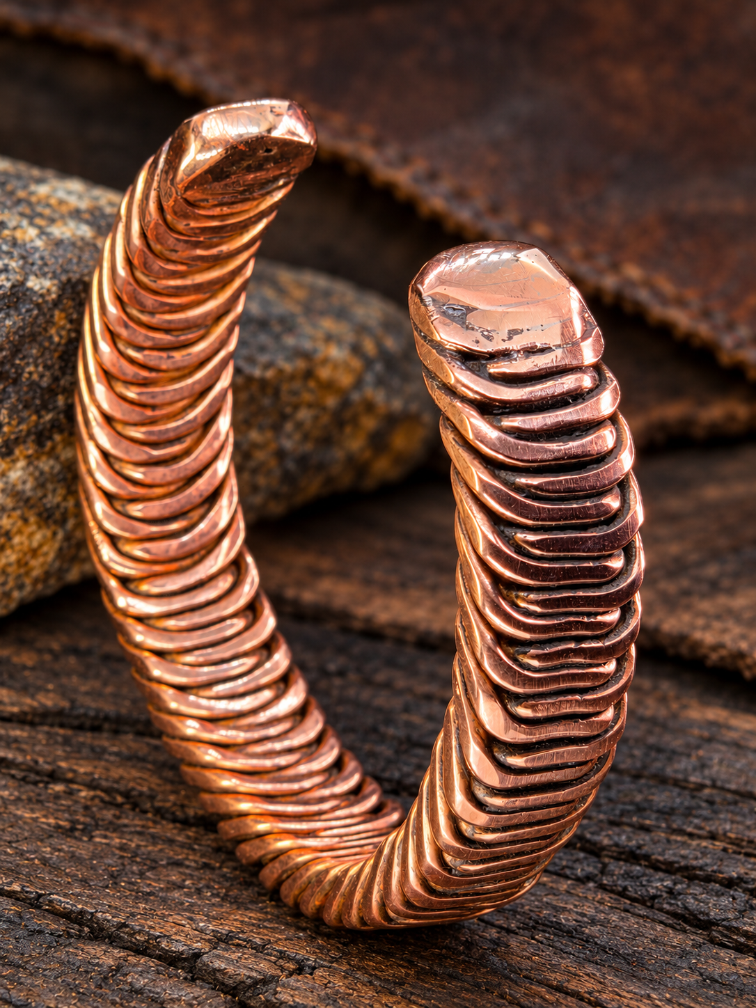 Handmade Copper Cuff Bracelet – One-of-a-Kind Design