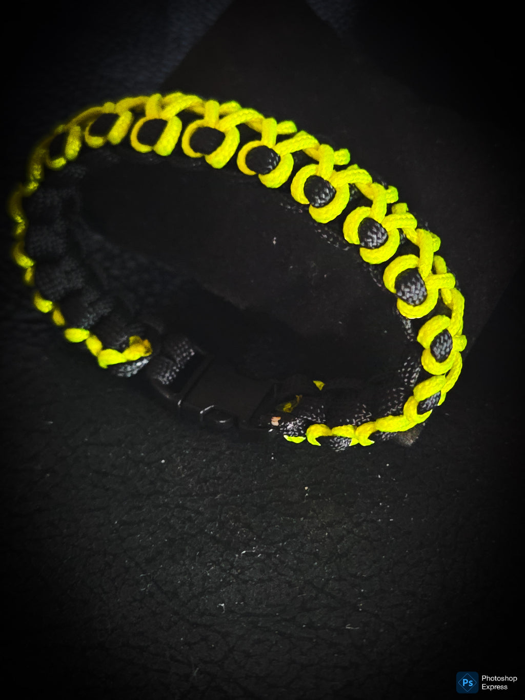 Handmade Neon Black Paracord Bracelet
