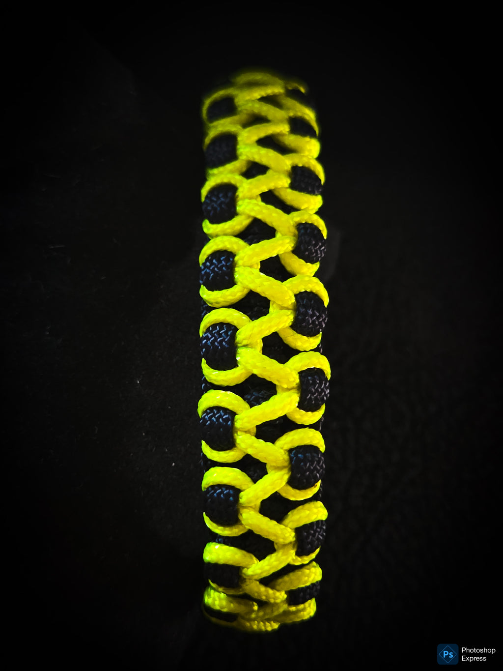 Handmade Neon Black Paracord Bracelet
