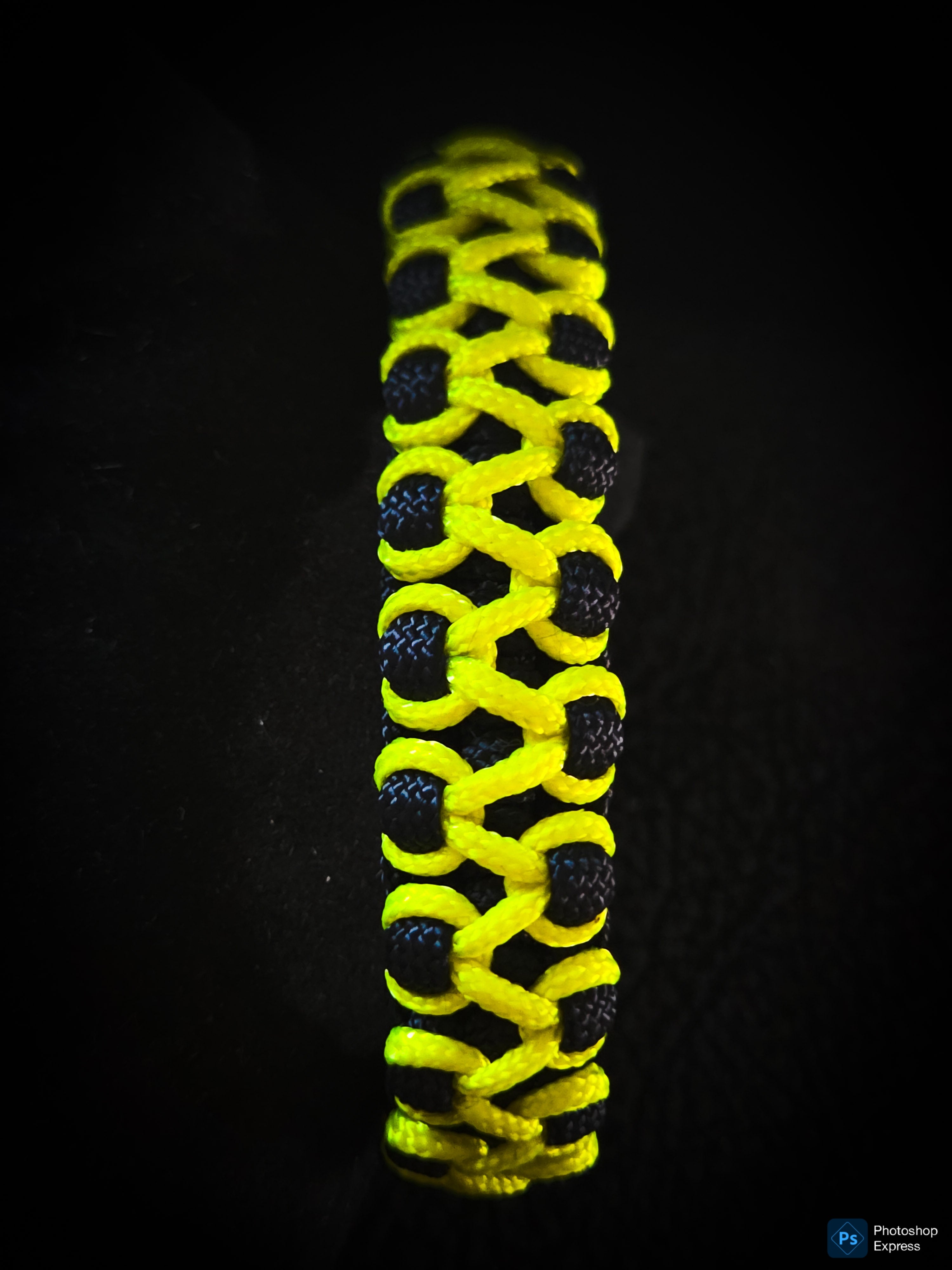Handmade Neon Black Paracord Bracelet