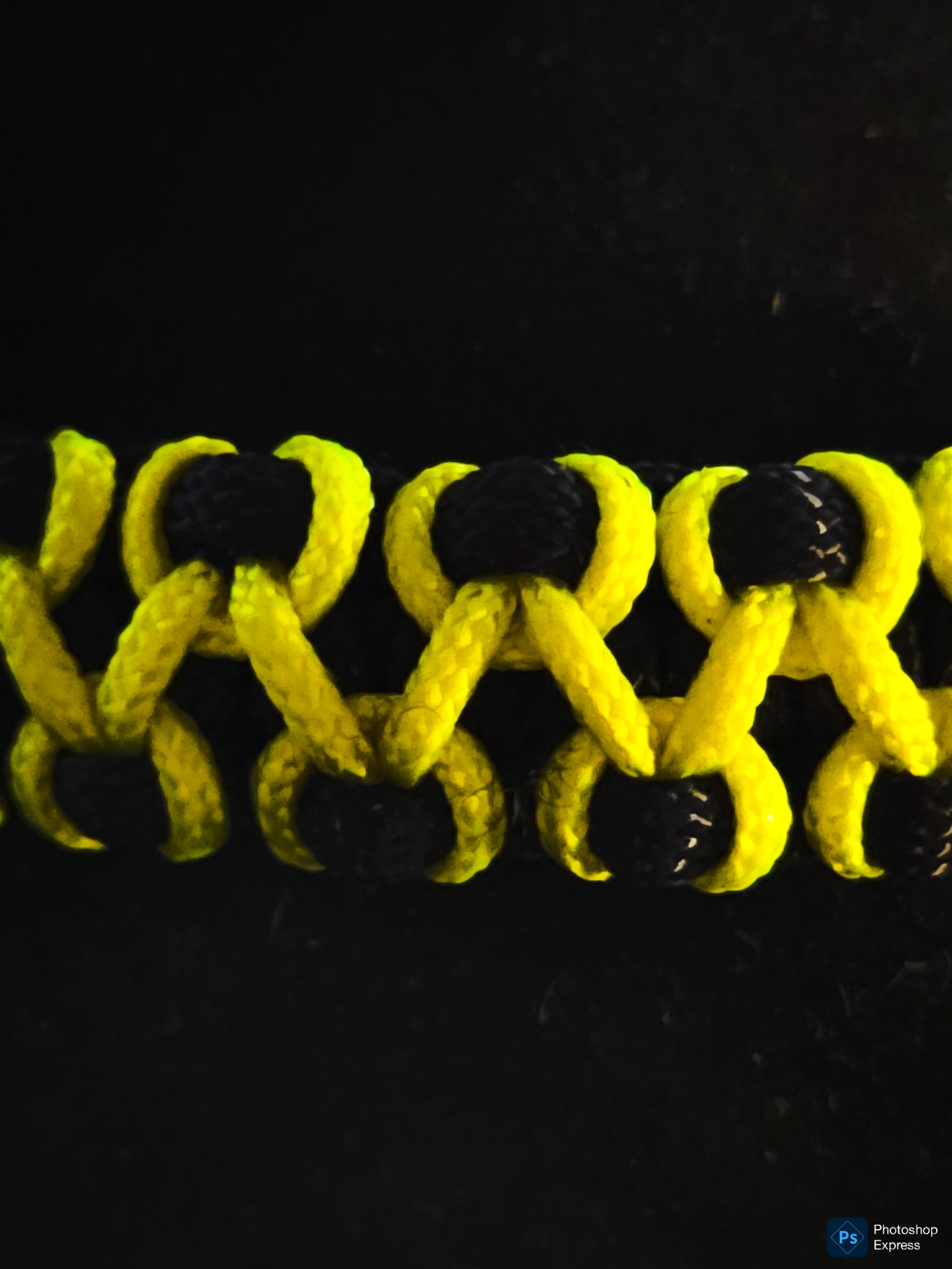 Handmade Neon Black Paracord Bracelet
