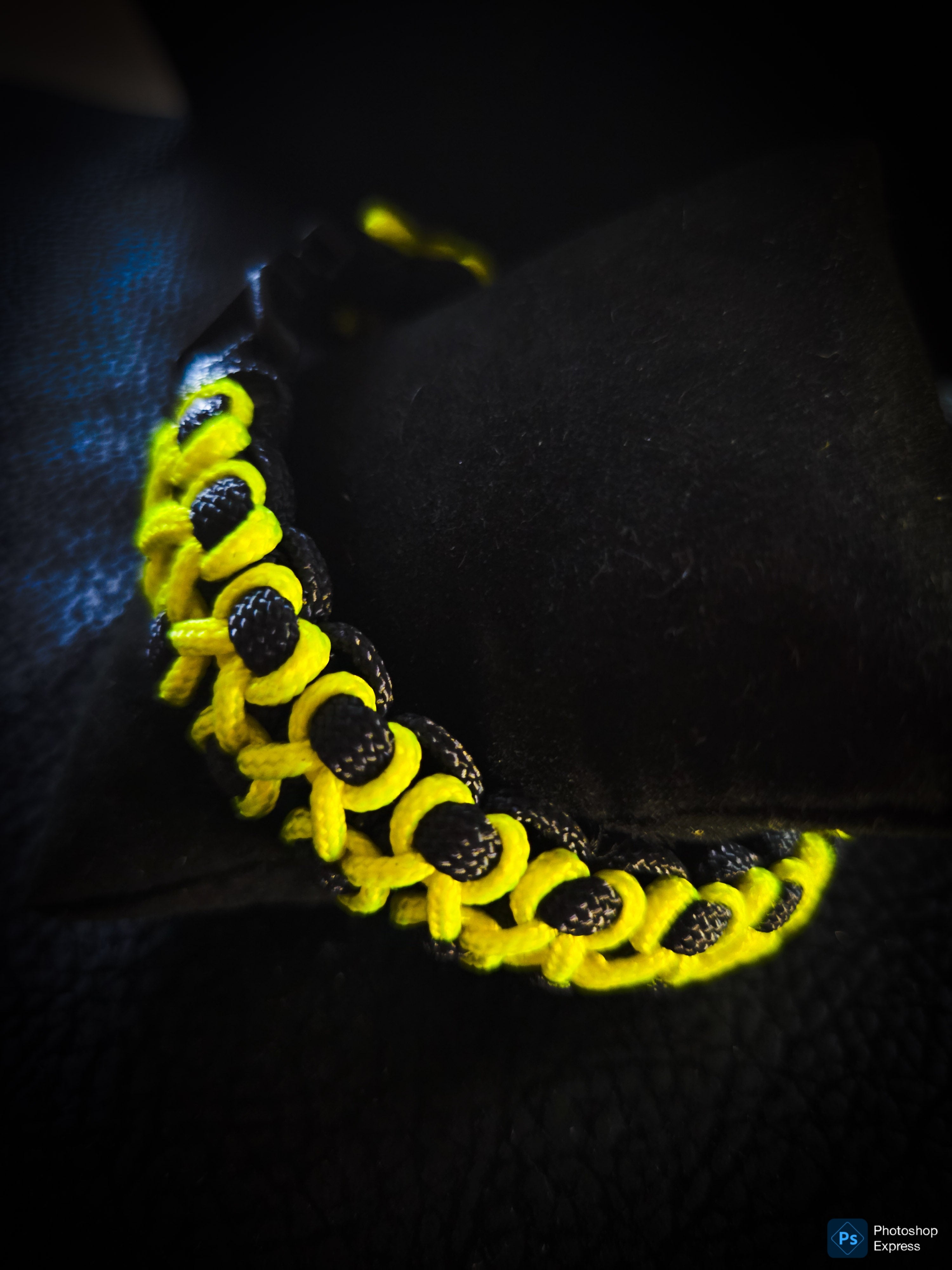 Handmade Neon Black Paracord Bracelet