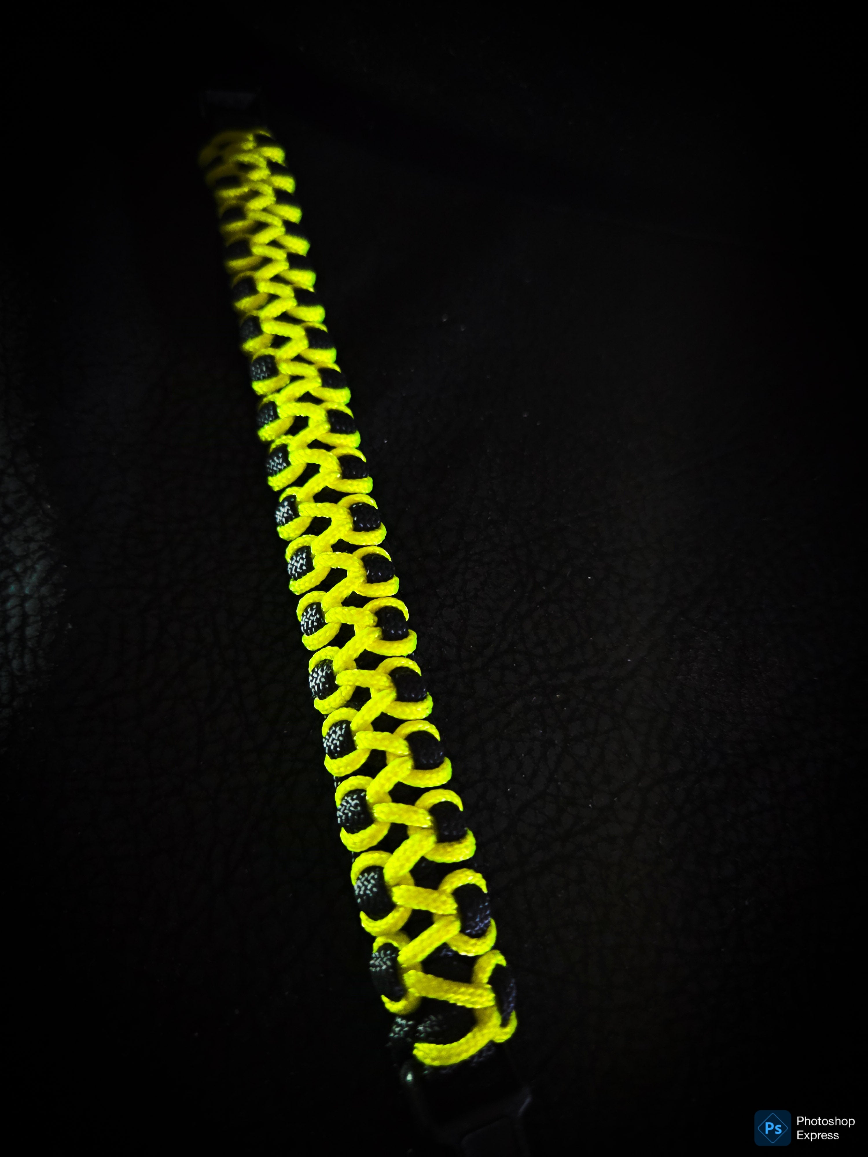 Handmade Neon Black Paracord Bracelet